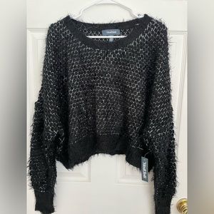 NWT ModCloth Black and Silver Sweater, Size 12